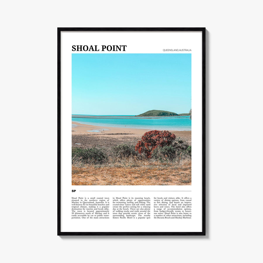 Shoal Point colorful travel poster of Australia – vertical wall art, unframed print shown in interior mockup