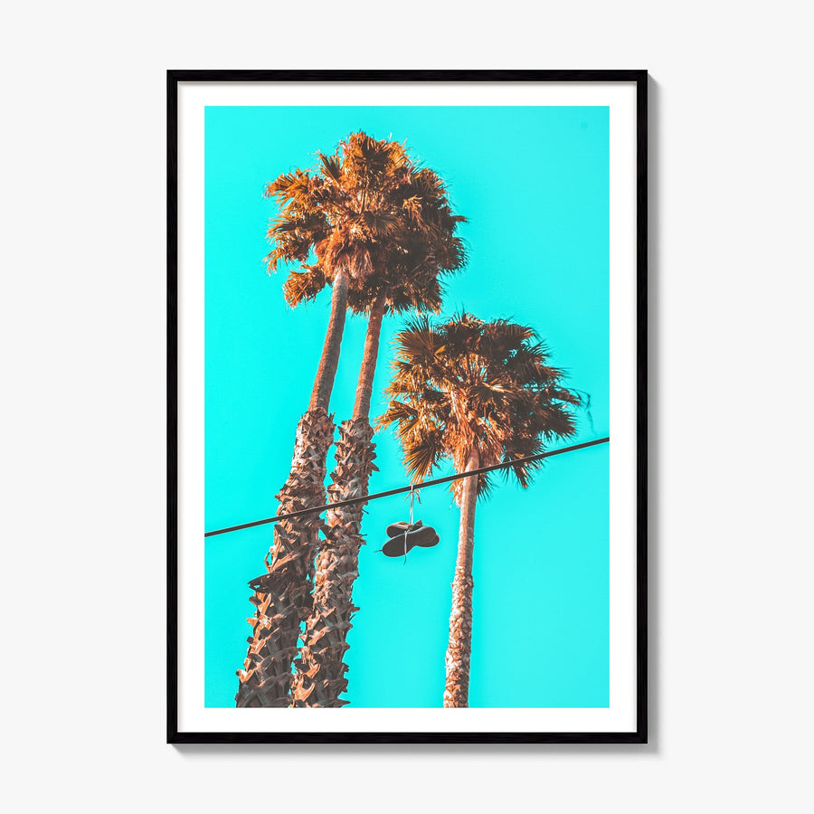 Shoes Hanging Photo Poster, framed poster mockup, white border