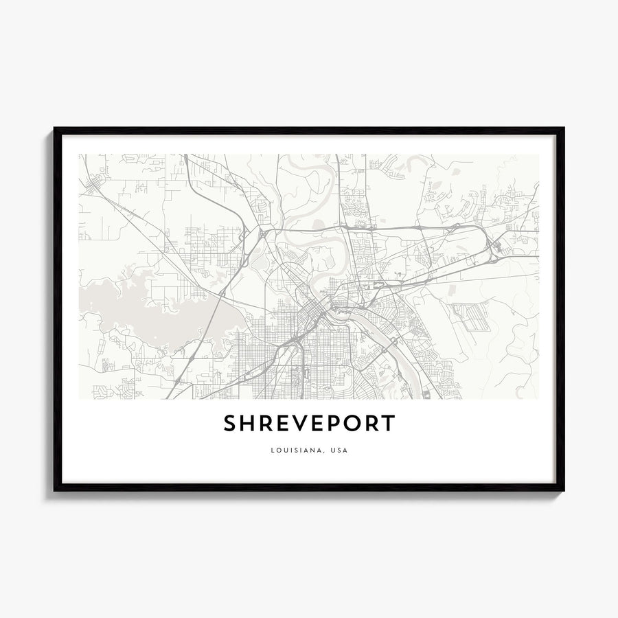 Shreveport Map Poster, framed poster mockup