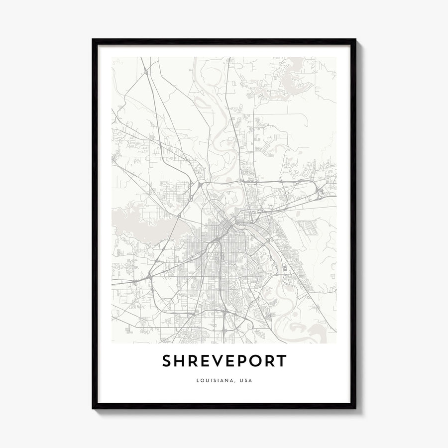 Shreveport Map Poster, framed poster mockup