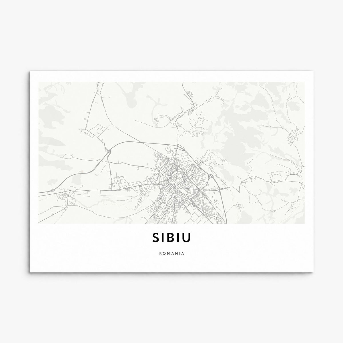 Sibiu Map Poster, print only (unframed)