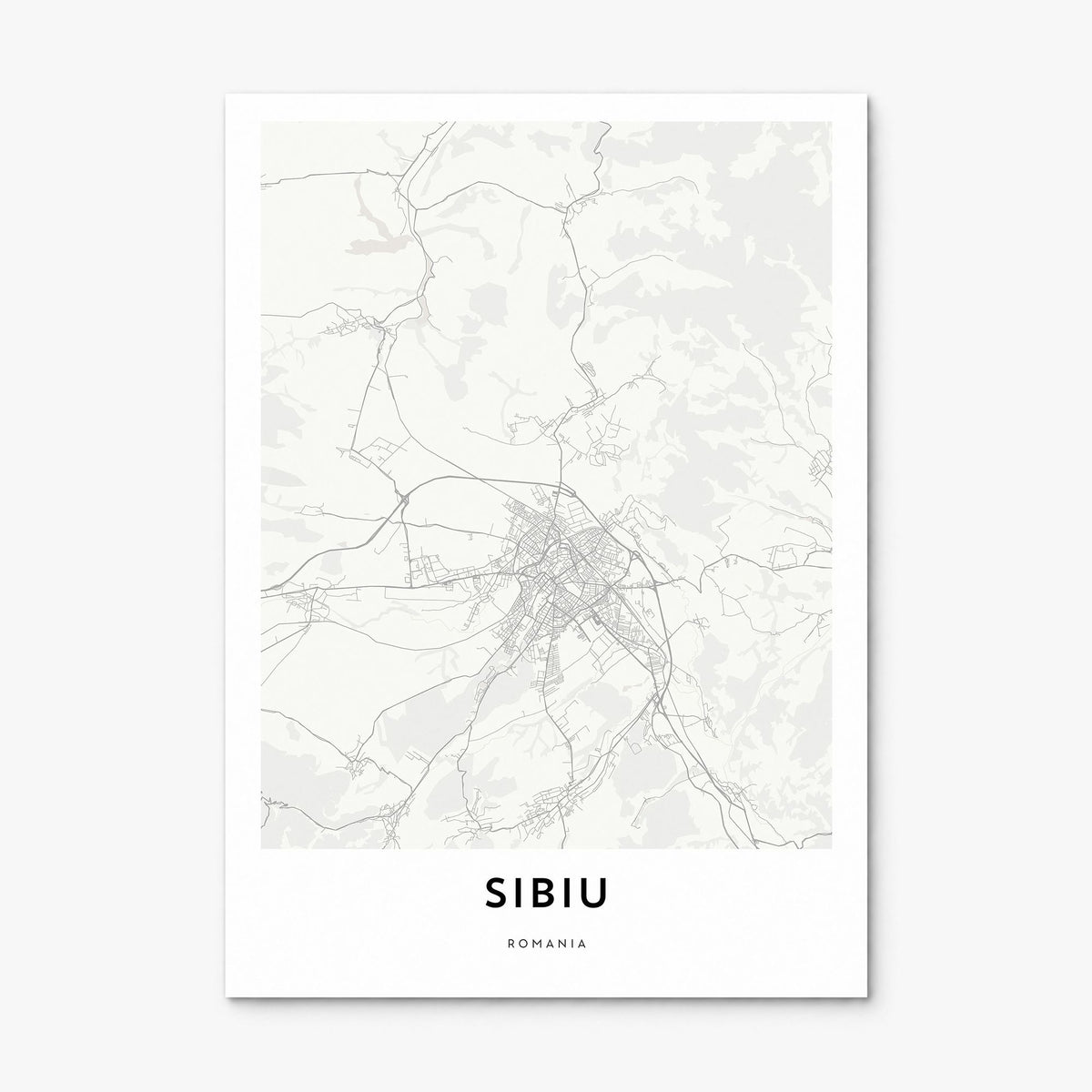 Sibiu Map Poster, print only (unframed)