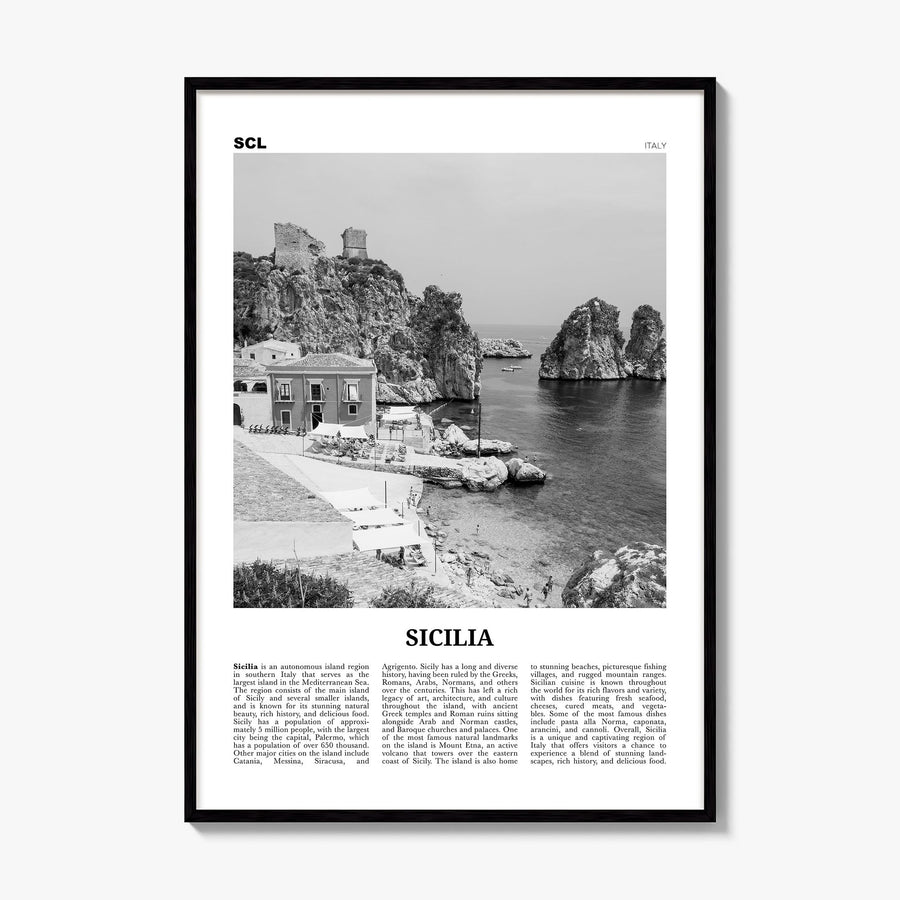 Sicilia Newspaper Poster, framed poster mockup