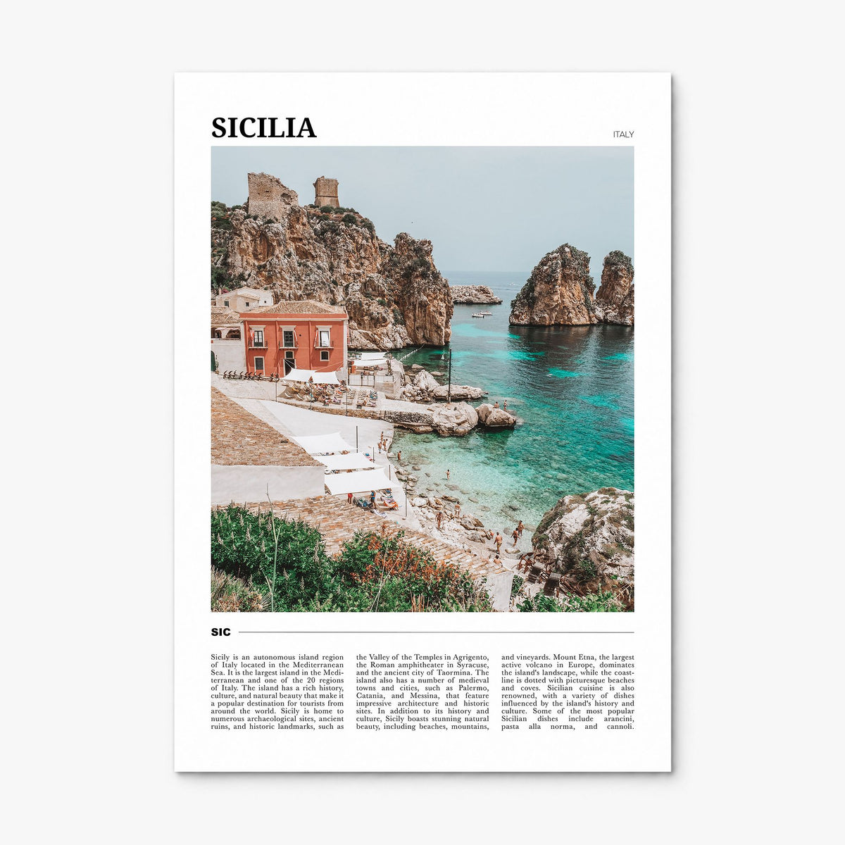 Sicilia Travel Poster, print only (unframed)