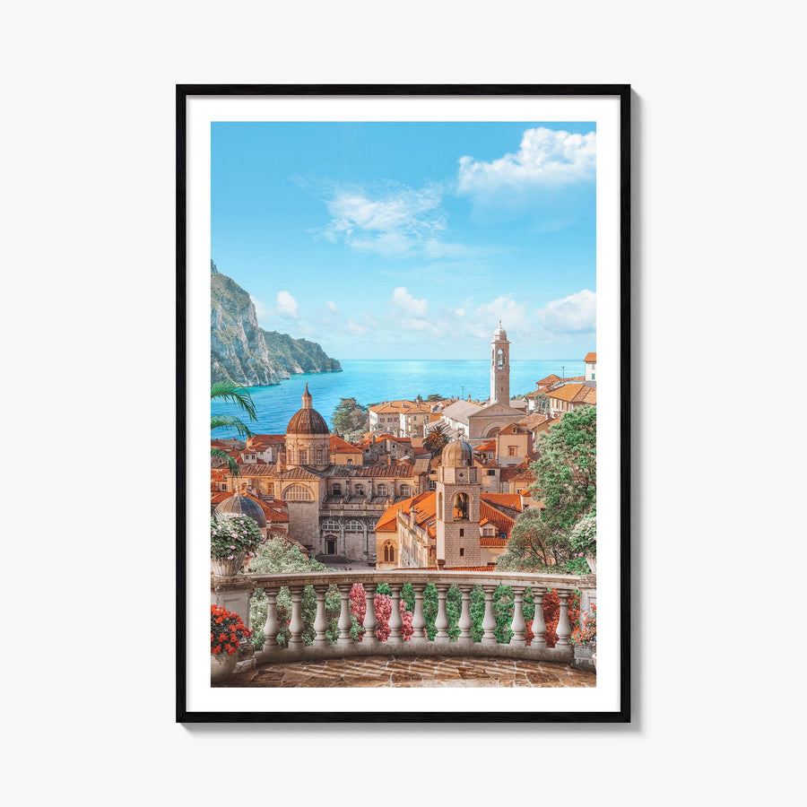 Sicily colorful photo poster of Italy – vertical wall art, unframed print shown in interior mockup