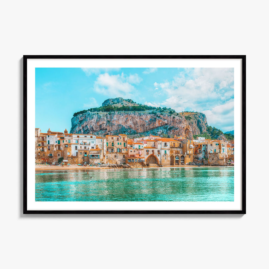 Sicily Photo Poster, framed poster mockup, white border