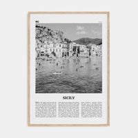 Sicily No 1 Poster Natural Wood / 8x12 in Nbourhood Travel B&W Poster