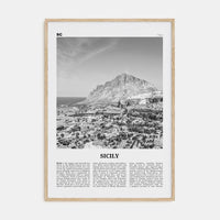 Sicily No 2 Poster Natural Wood / 8x12 in Nbourhood Travel B&W Poster