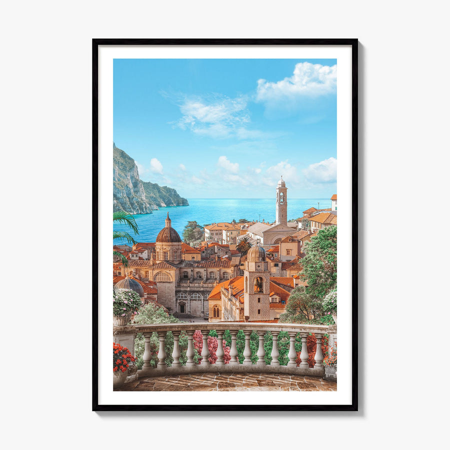 Sicily Photo Poster, framed poster mockup, white border