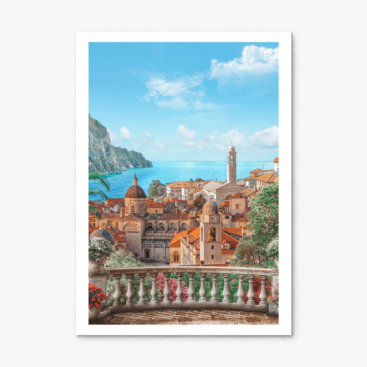 Sicily Photo Poster, print only (unframed), white border