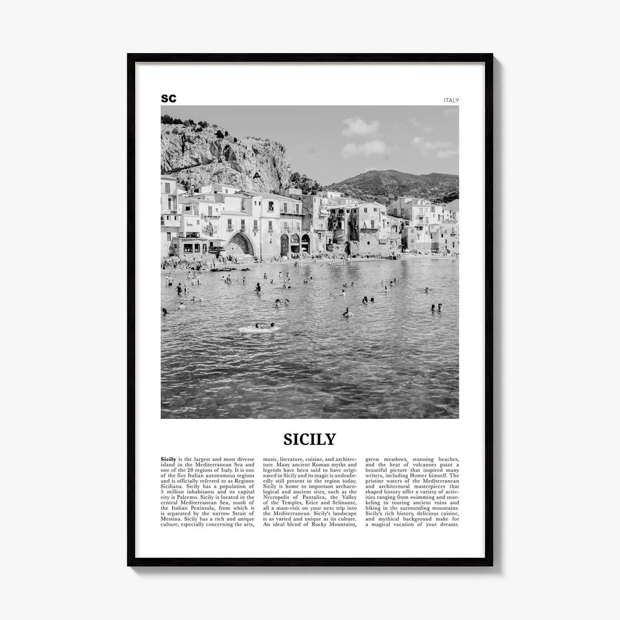 Sicily Newspaper No 1 Poster, framed poster mockup