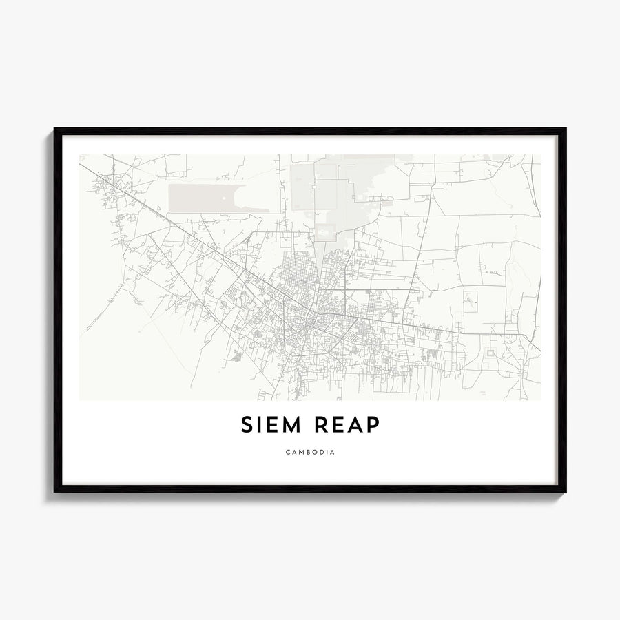 Siem Reap Map Poster, framed poster mockup