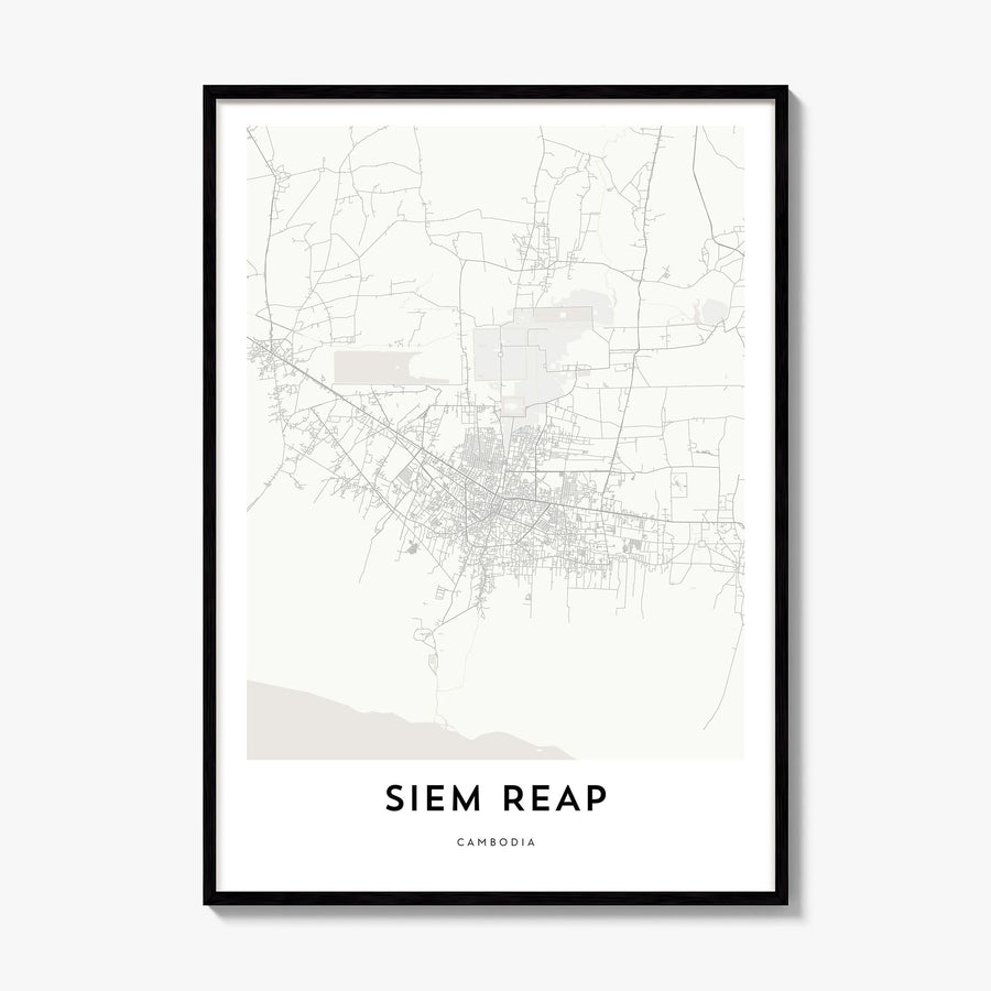 Siem Reap Map Poster, framed poster mockup
