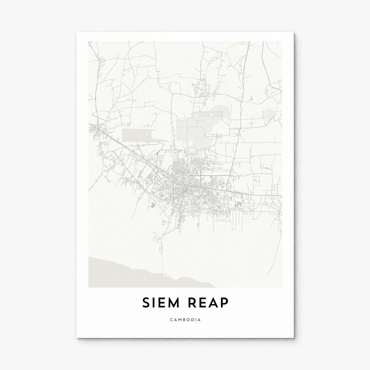 Siem Reap Map Poster, print only (unframed)