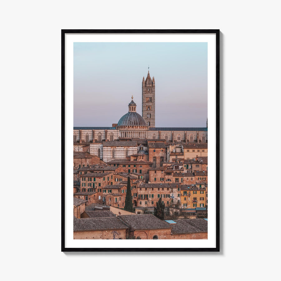 Siena colorful photo poster of Italy – vertical wall art, unframed print shown in interior mockup