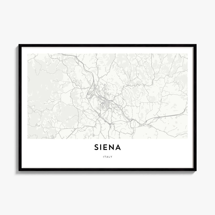 Siena Map Poster, framed poster mockup