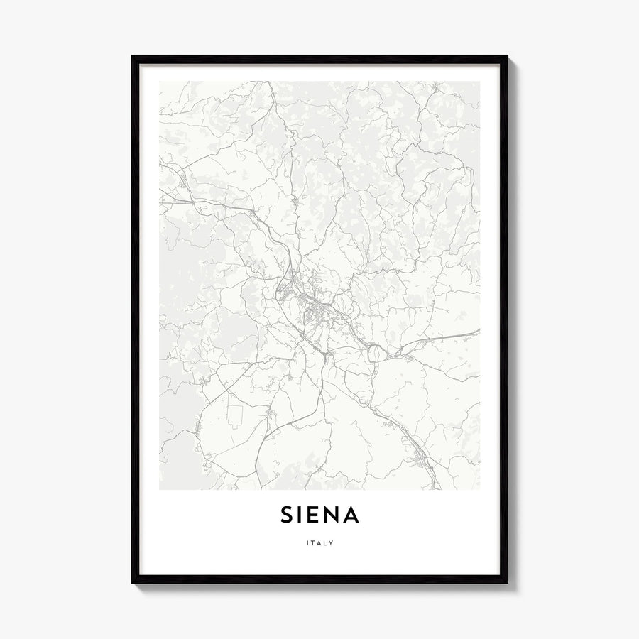 Siena Map Poster, framed poster mockup