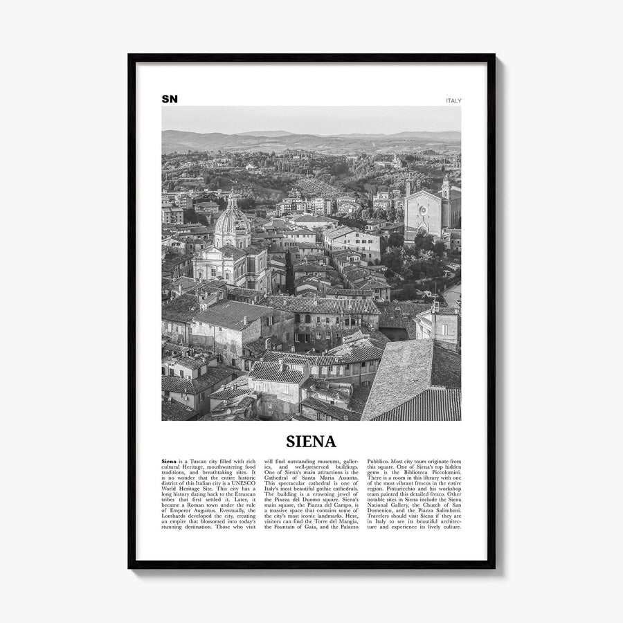 Siena Newspaper Poster, framed poster mockup