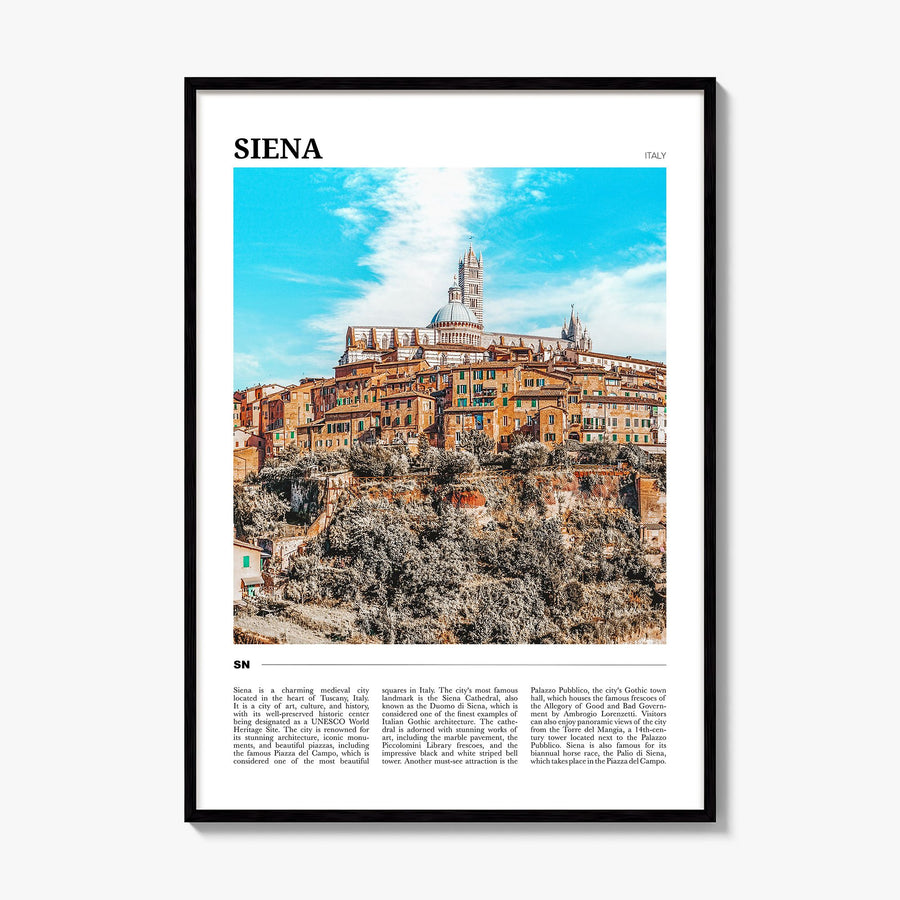 Siena Travel Poster, framed poster mockup