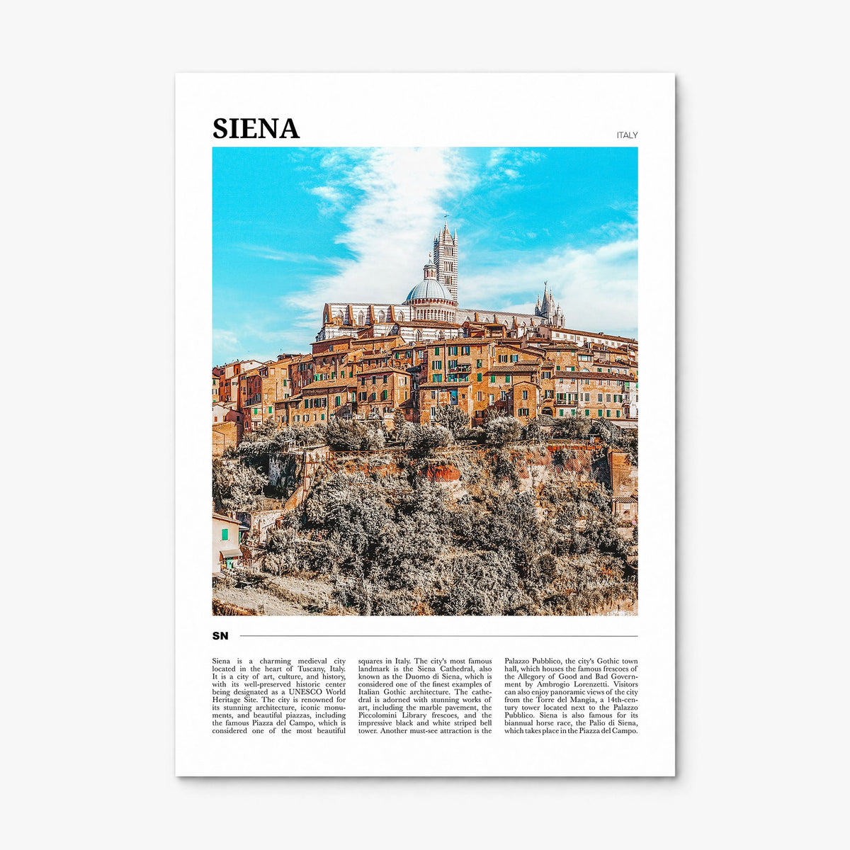 Siena Travel Poster, print only (unframed)