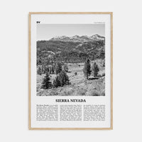 Sierra Nevada Poster Natural Wood / 8x12 in Nbourhood Travel B&W Poster