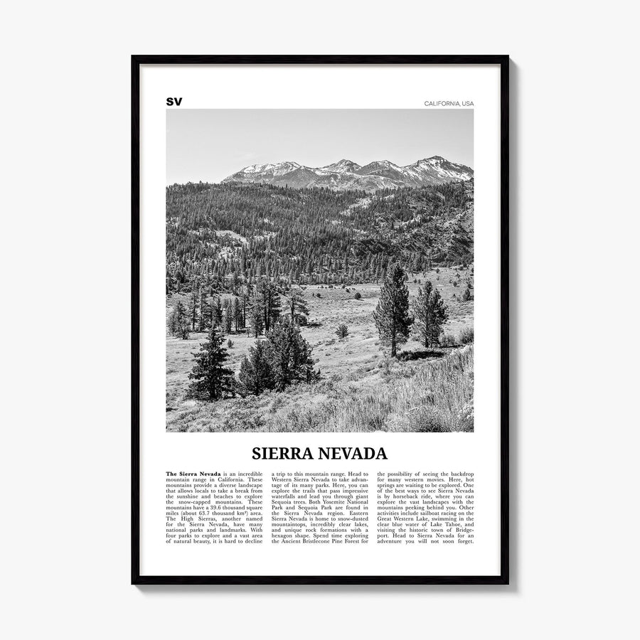 Sierra Nevada Newspaper Poster, framed poster mockup