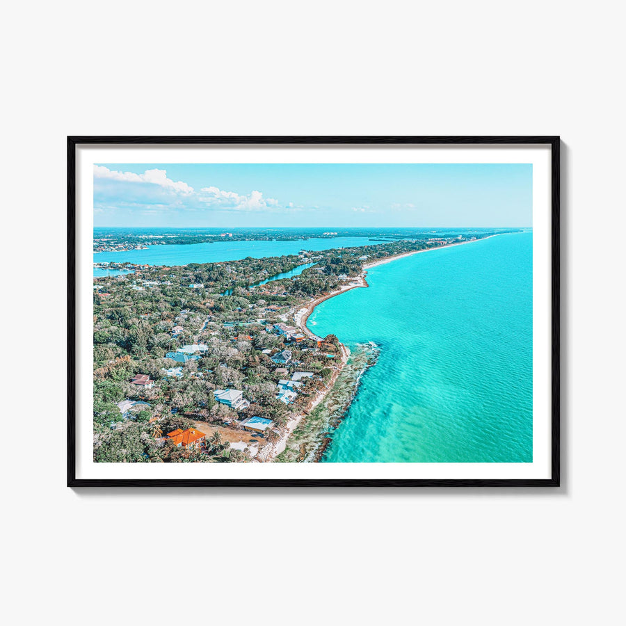 Siesta Key colorful photo poster of Florida, USA – horizontal wall art, unframed print shown in interior mockup