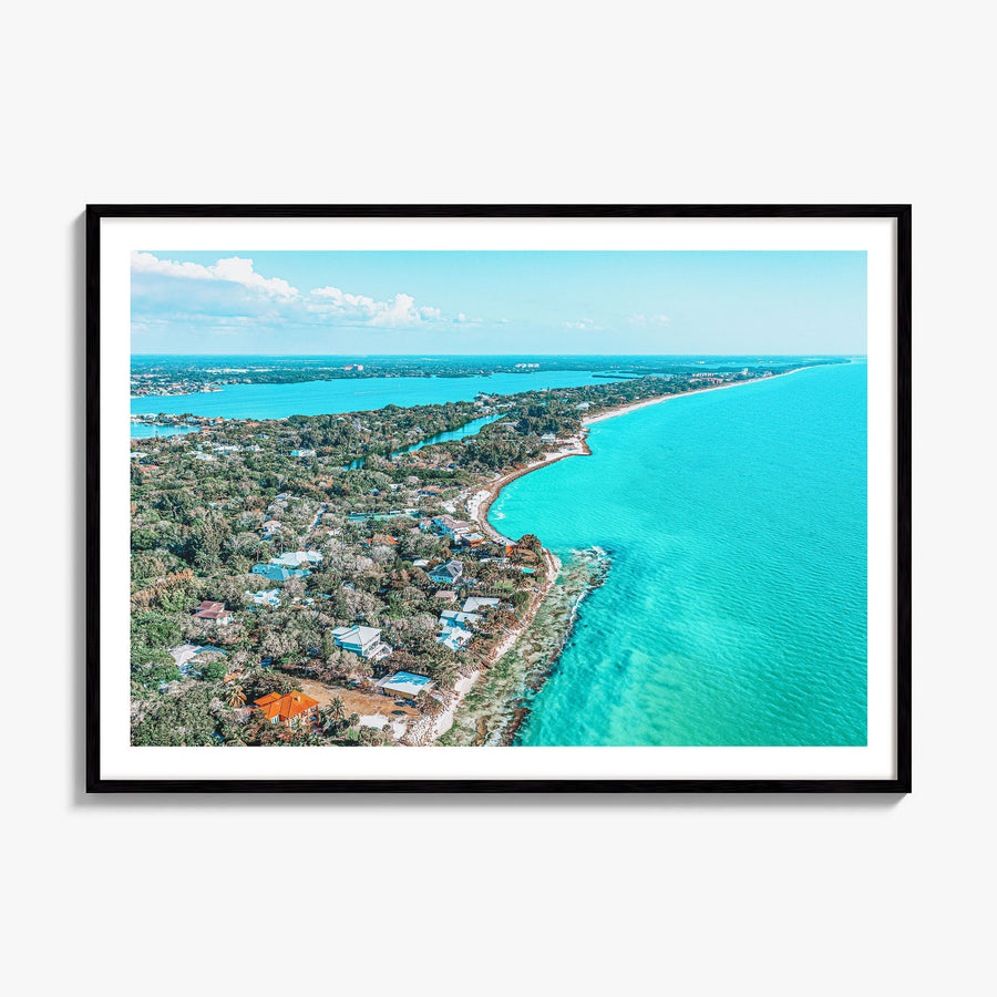 Siesta Key Photo Poster, framed poster mockup, white border
