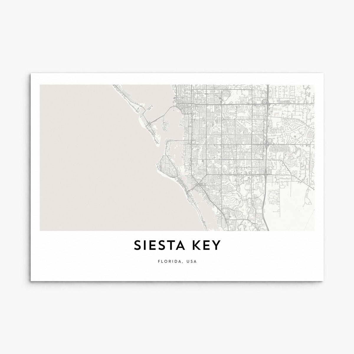 Siesta Key Map Poster, print only (unframed)
