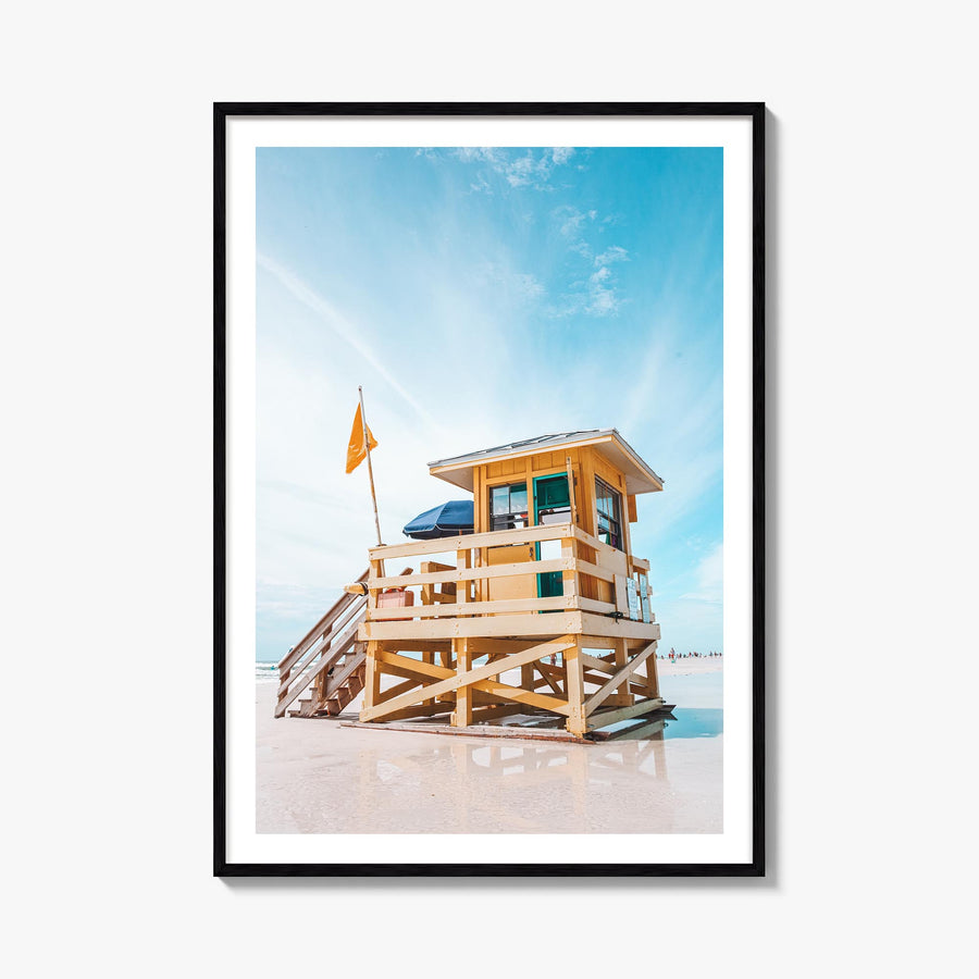 Siesta Key no. 1 colorful photo poster of Florida, USA – vertical wall art, unframed print shown in interior mockup