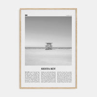 Siesta Key Poster Natural Wood / 8x12 in Nbourhood Travel B&W Poster