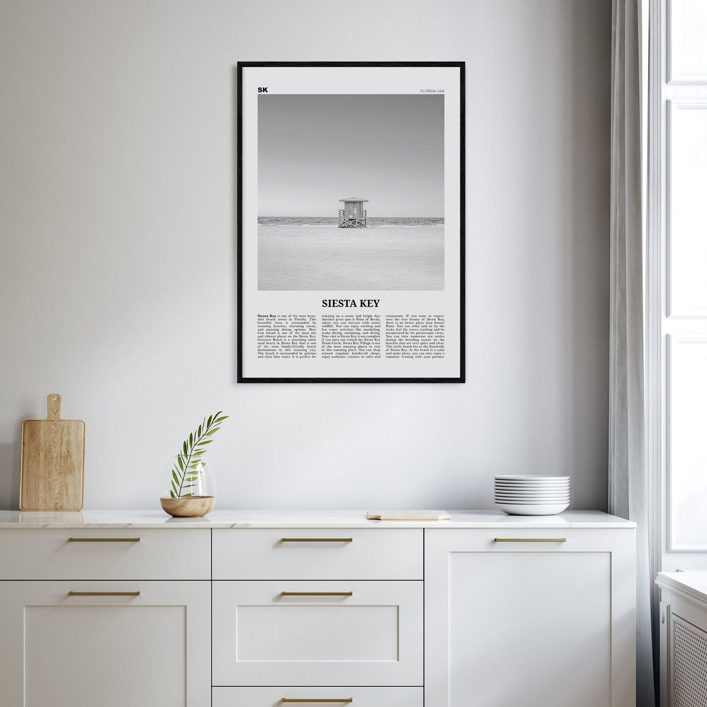 Siesta Key Poster Nbourhood Travel B&W Poster