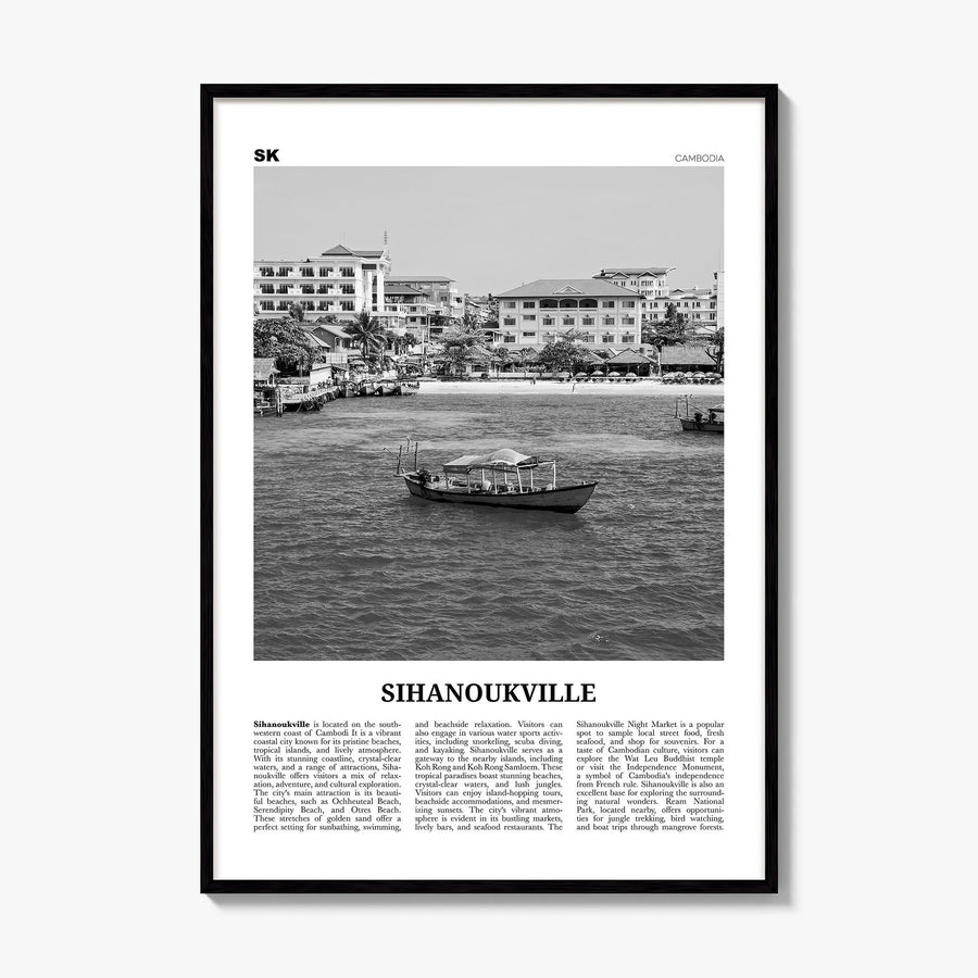 Sihanoukville Newspaper Poster, framed poster mockup