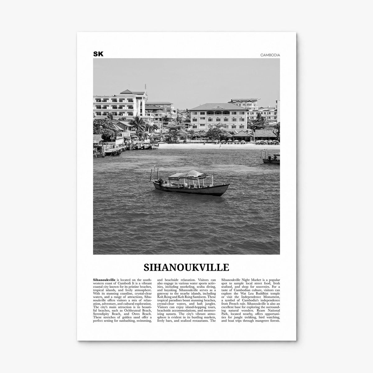 Sihanoukville Newspaper Poster, print only (unframed)