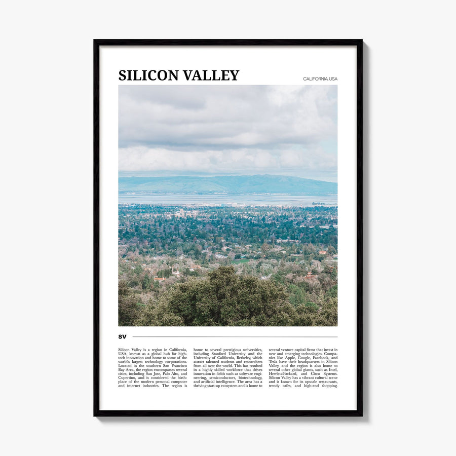 Silicon Valley Travel No 1 Poster, framed poster mockup