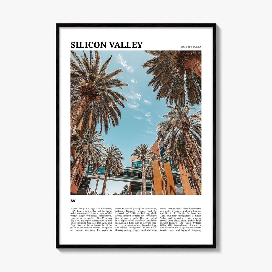 Silicon Valley Travel No 2 Poster, framed poster mockup
