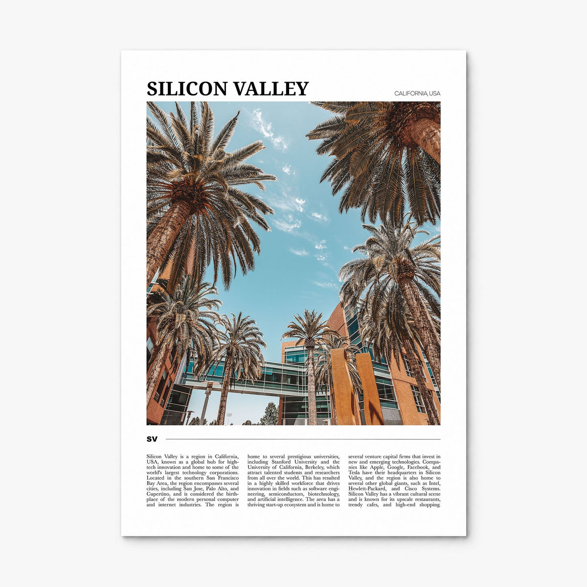 Silicon Valley Travel No 2 Poster, print only (unframed)