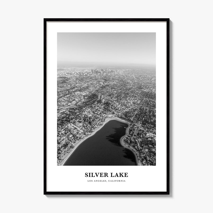Silver Lake, Los Angeles Classic Poster, framed poster mockup