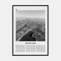 Silver Lake, Los Angeles Poster Black Wood / 8x12 in Nbourhood Travel B&W Poster