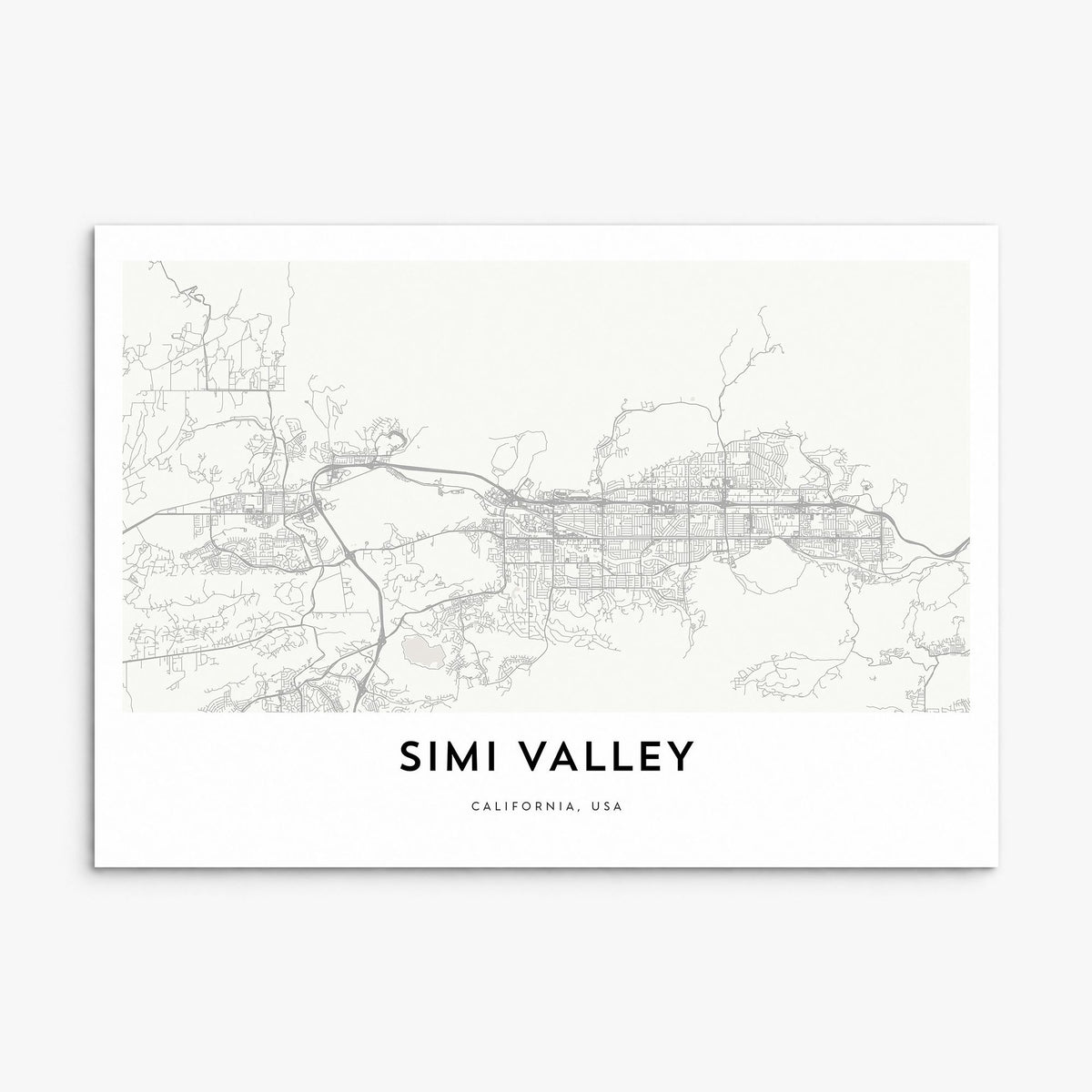 Simi Valley Map Poster, print only (unframed)