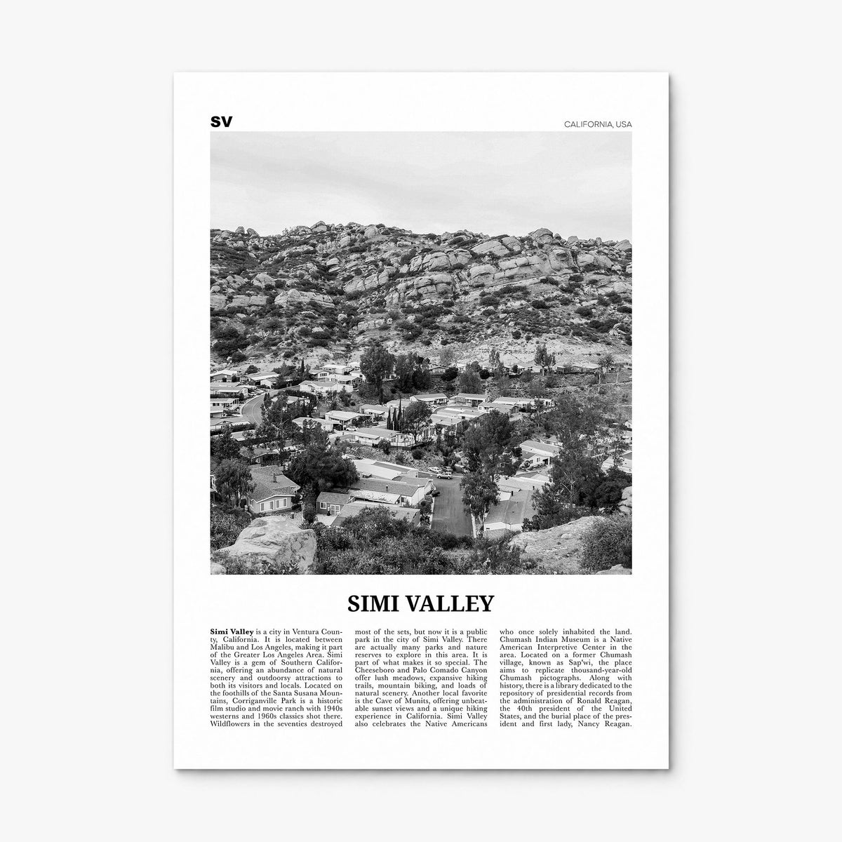 Simi Valley Newspaper Poster, print only (unframed)