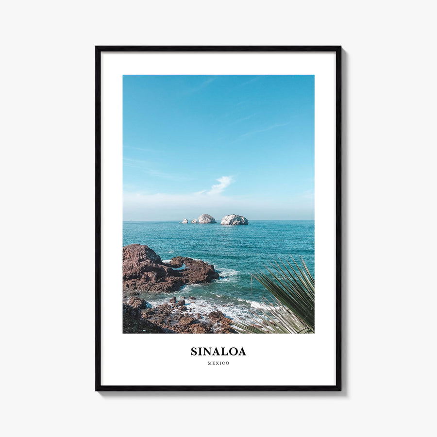 Sinaloa colorful classic poster of Mexico – vertical wall art, unframed print shown in interior mockup
