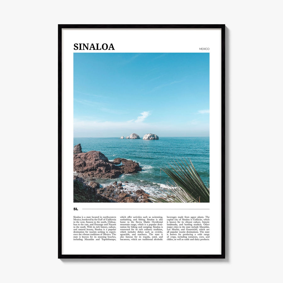Sinaloa Travel Poster, framed poster mockup