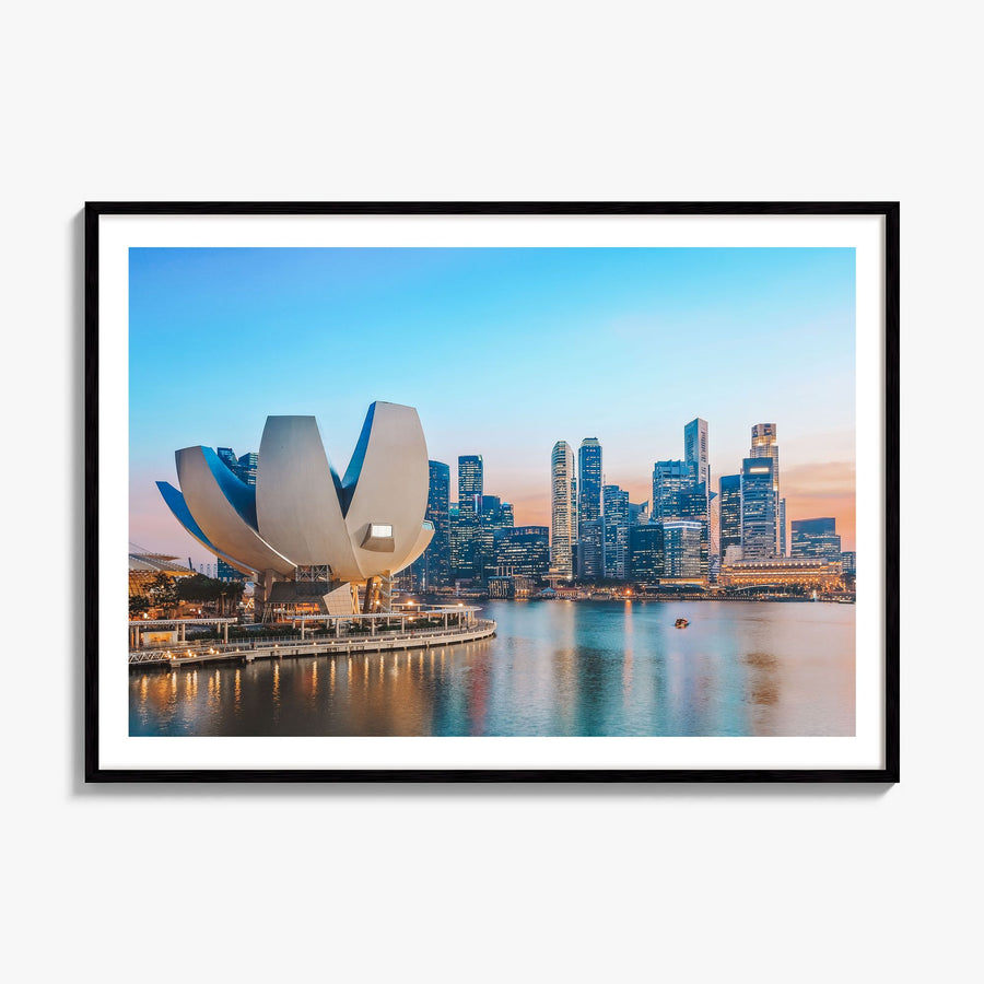 Singapore Photo Poster, framed poster mockup, white border