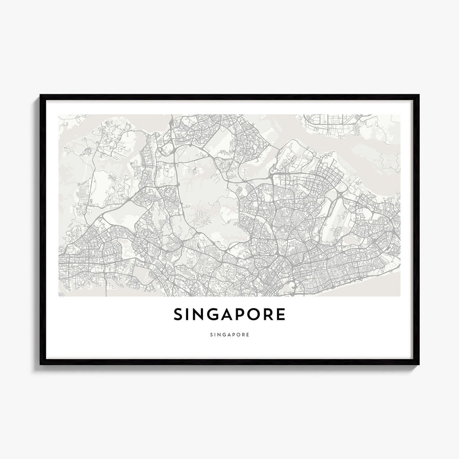 Singapore Map Poster, framed poster mockup