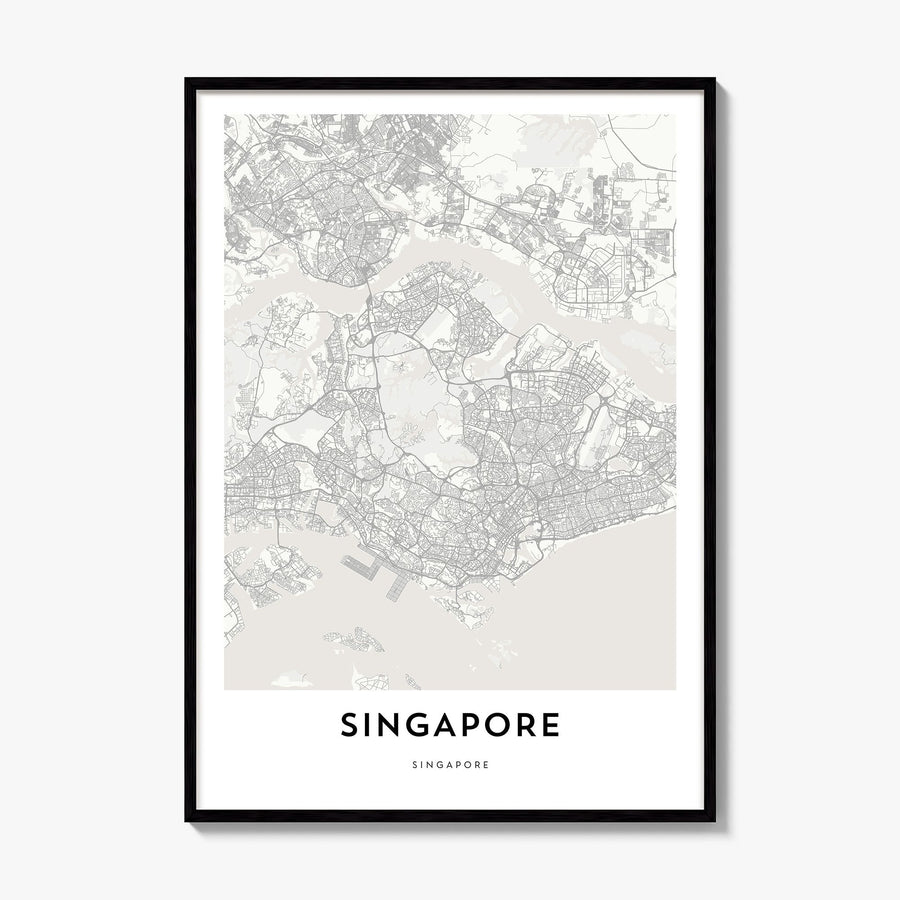 Singapore Map Poster, framed poster mockup