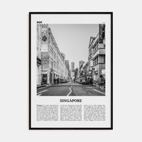 Singapore No 2 Poster Black Wood / 8x12 in Nbourhood Travel B&W Poster