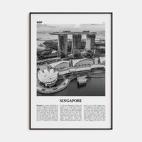 Singapore No 3 Poster Black Metal / 8x12 in Nbourhood Travel B&W Poster