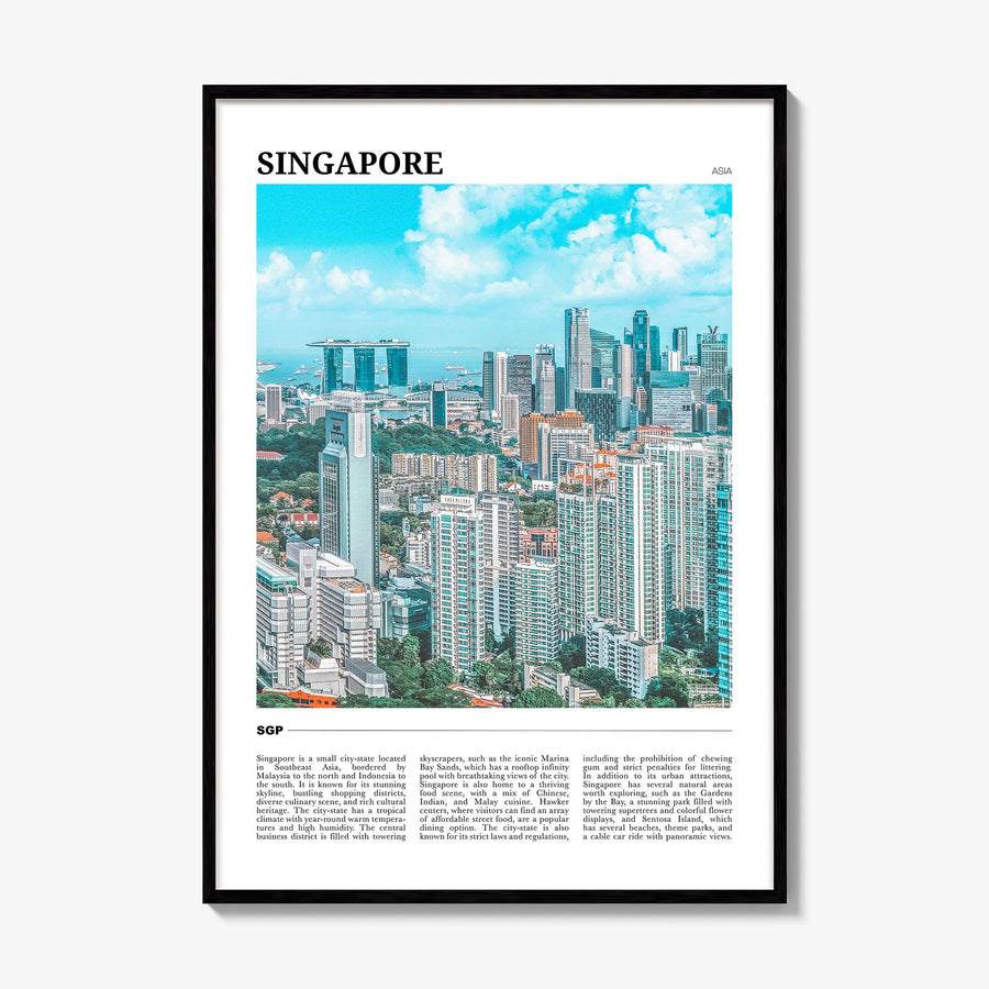 Singapore Travel Poster, framed poster mockup
