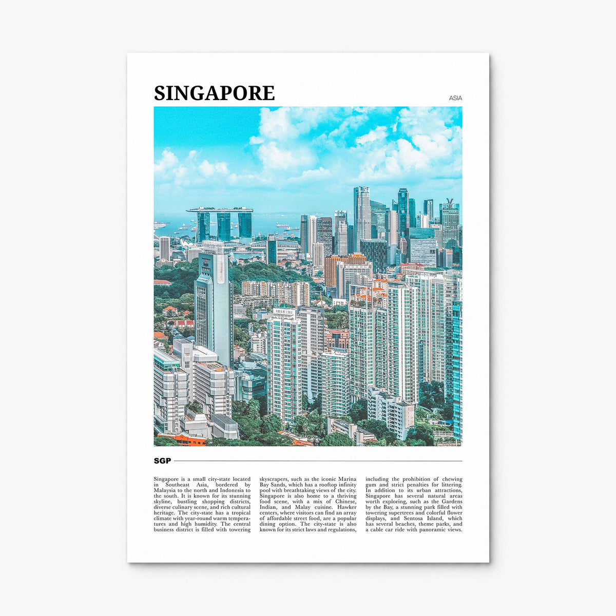 Singapore Travel Poster, print only (unframed)